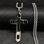 Cross Steel Pendant Hollow Religion