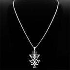 Sigil Lucifer Silver Long Necklace — Stainless Steel