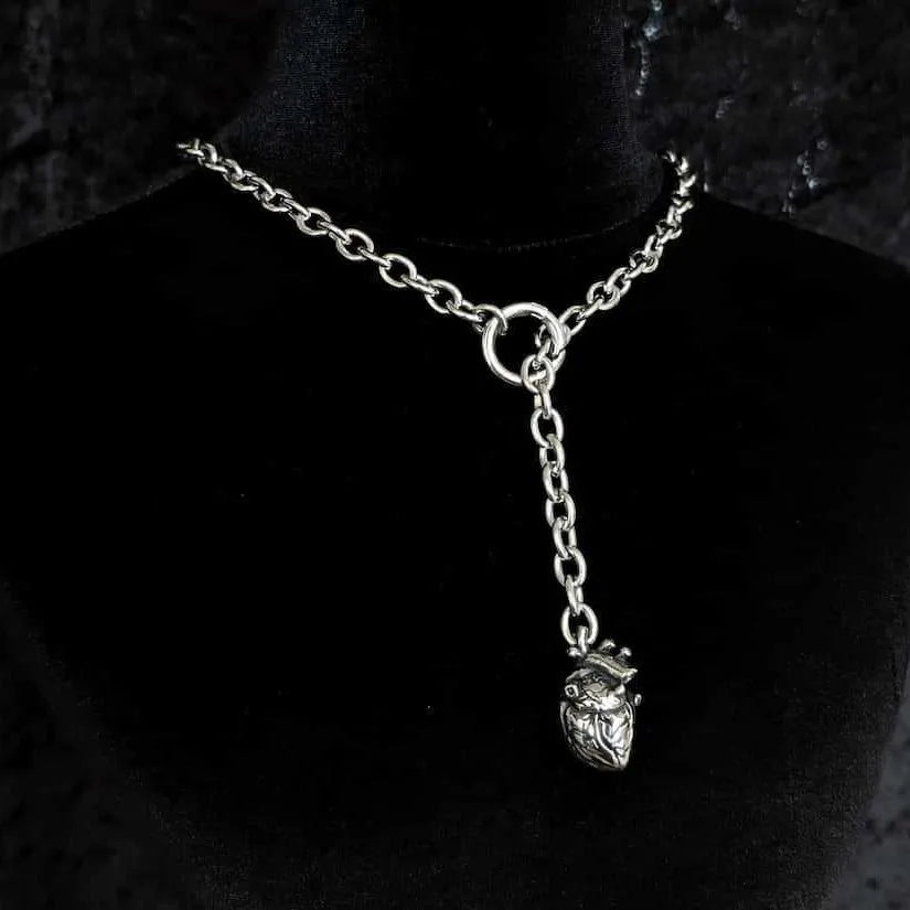 Vintage Heart Organ Necklace,Gothic jewelry,O-shaped,Punk,Hippie,Adjustable,Design Sense,Exaggerated,Choker for Women Man,Trendy