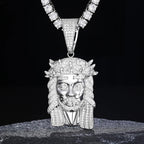 TUHE Unisex Iced Out Jesus Pendants VVS1 Moissanite Pendants Necklace Silver 925 For Men Hip Hop Jewelry