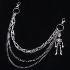 Skeleton Pendant Multi-Layer Pants Chain — Gothic Jeans Chain