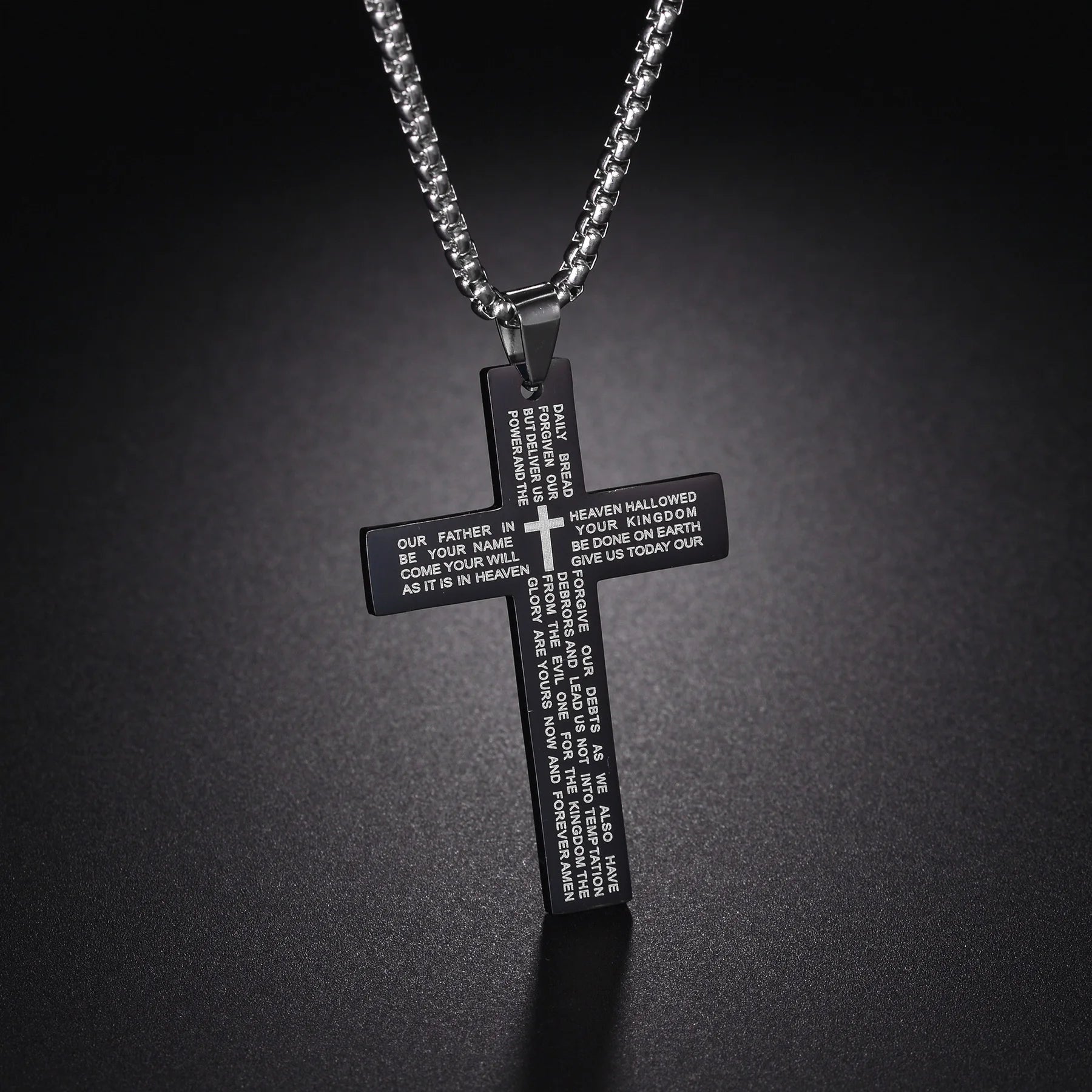 Cross Pendant Necklace — Stainless Steel