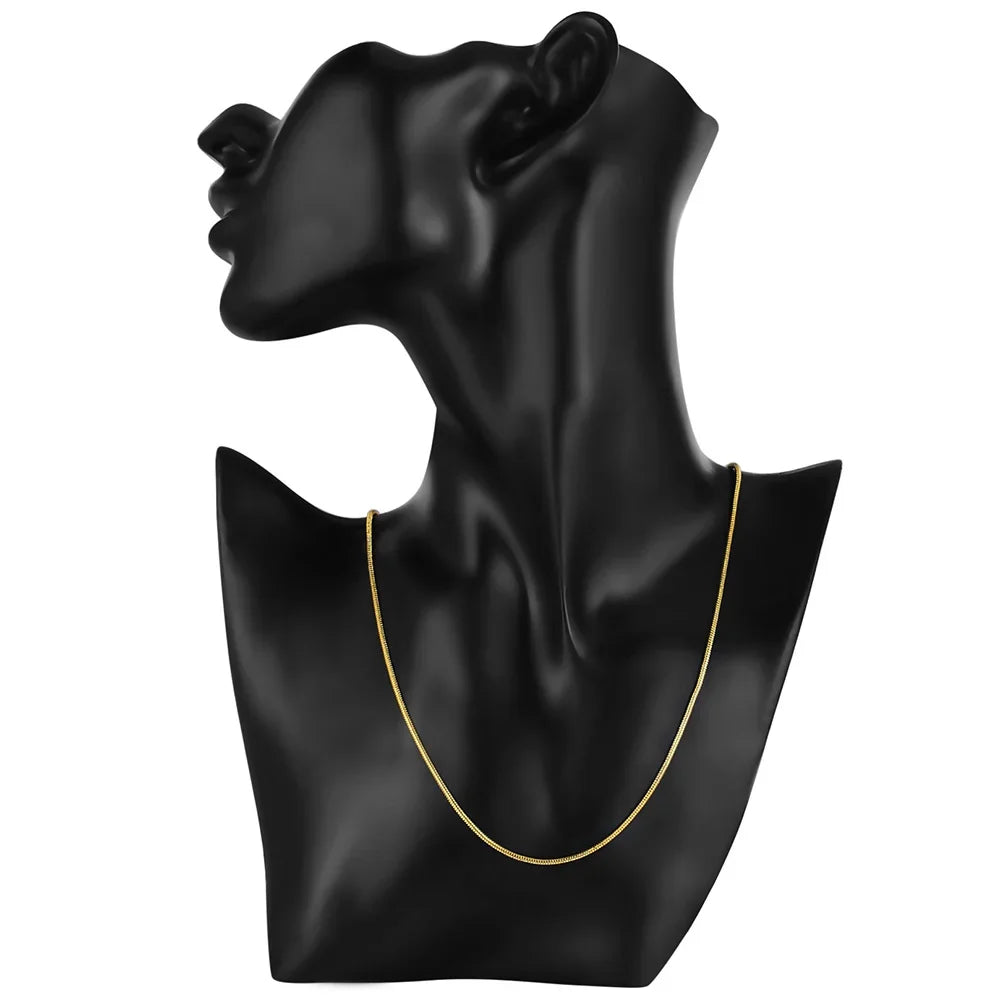 Two-Tone 1mm Snake Chain Necklace — 75cm Long