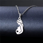 Mama Letter Pendant Necklace — Minimal