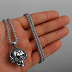 Neo-Gothic Skull Pendant Necklace — Stainless Steel