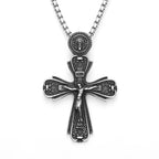 Cross Jesus Pendant Necklace Stainless Steel Retro