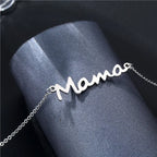 Mama Letter Pendant Necklace — Minimal
