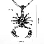 Exquisite Stainless Steel Scorpion Pendant Men Sweater Chain Stainless Steel Scorpion Necklace Jewelry