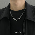 Trend Lock Necklace For Man Woman Hip Hop Titanium Steel OT Clavicle Chain Punk Jewelry Charm Unisex Accessories Wholesale