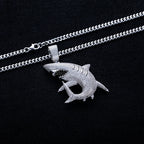 Iced Out Shark Pendant — 925 Silver