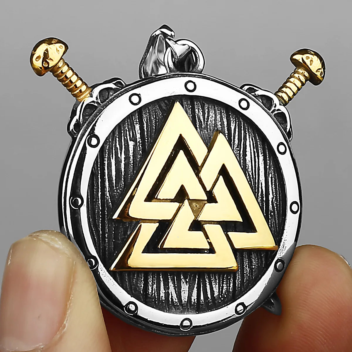 Valknut Steel Pendant 316L Odin Viking Warrior
