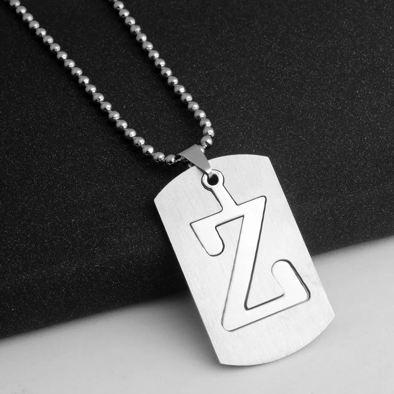 Steel Pendant 316L Initials Letter Name