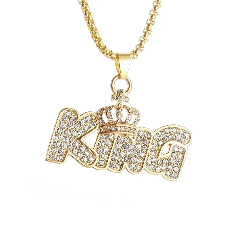 Hip Hop Iec Out Put Crystal Zirconia Dollar Sign Pendant Necklace Fashion Punk Cool Rock Rap Party Jewelry Accessories
