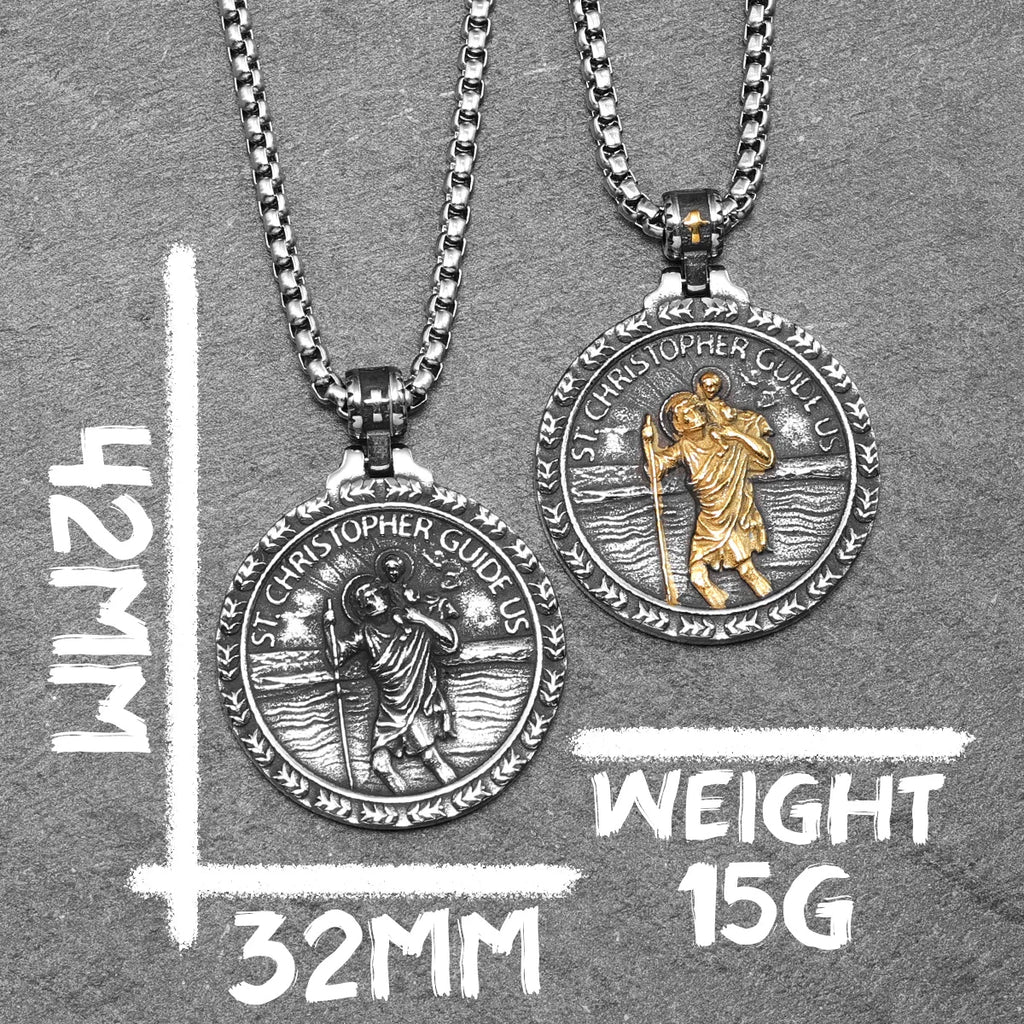 St. Christopher Pendant Necklace Stainless Steel