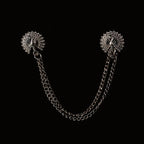Vintage Double Chain Tassel Brooch — Lapel Pin Suit Badge