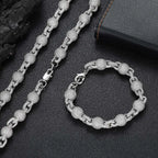 Iced Out Bead Choker Necklace 10.5MM Stainless Steel