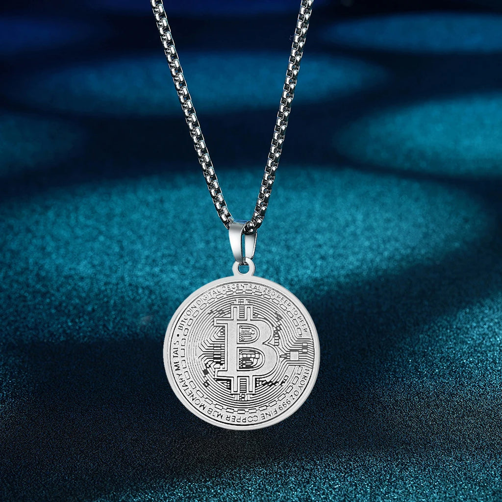 CHENGXUN Hindu Ganesha Coin Pendant Necklace for Men Womens Lord Ganesha Medallion Charm Neck Chain Spirit Totem Jewelry