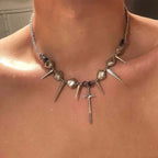 Punk Razor Spike Pendant Necklace
