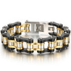 Rock And Roll Men's Bracelet Motorcycle Chain Mechanical Bracelets for Man 316L Stainless Steel Hand Jewelry