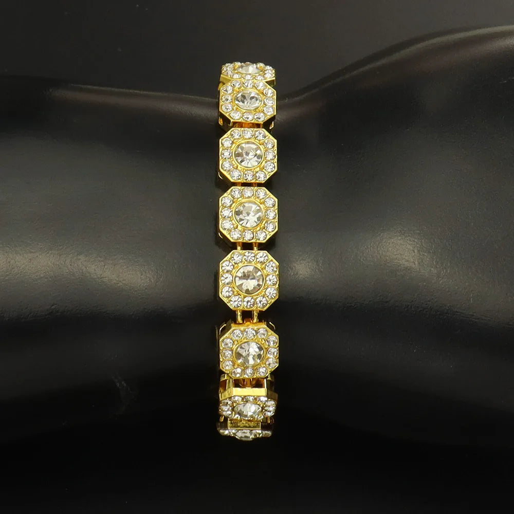 Tennis Steel Bracelet 13MM Wide Full Zircon