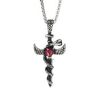 Cross Snake Steel Pendant European American Versatile