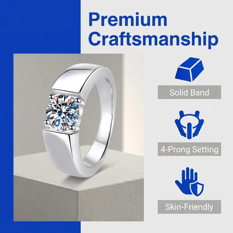 Classic Iced Out Pavé Wedding Ring — Silver-Tone