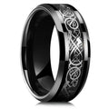 Fashion Black Stainless Steel Rings for Men With Guitar String Inlay Guitarist Ring For Musician Wedding Jewelry Drop