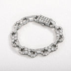 Gold Iced Out Bracelet Statement 8-Inch