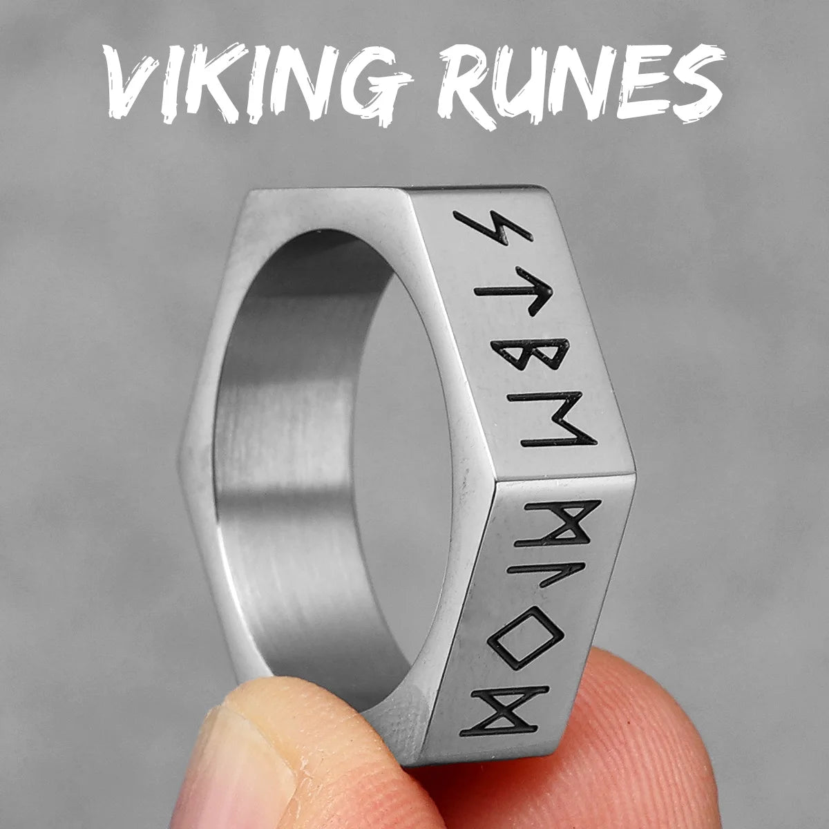 Vintage Nordic Viking Runes Celtic Knot Series Stainless Steel Womens Mens Rings Punk Biker Jewelry Creativity Gift
