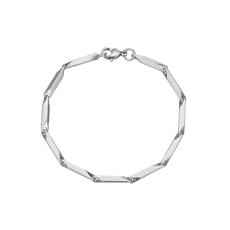 Stainless Steel Melon Seed Chain Bracelet For Men Women Punk Gothic Hiphop Accessories Trendy Unisex Designer Jewelry