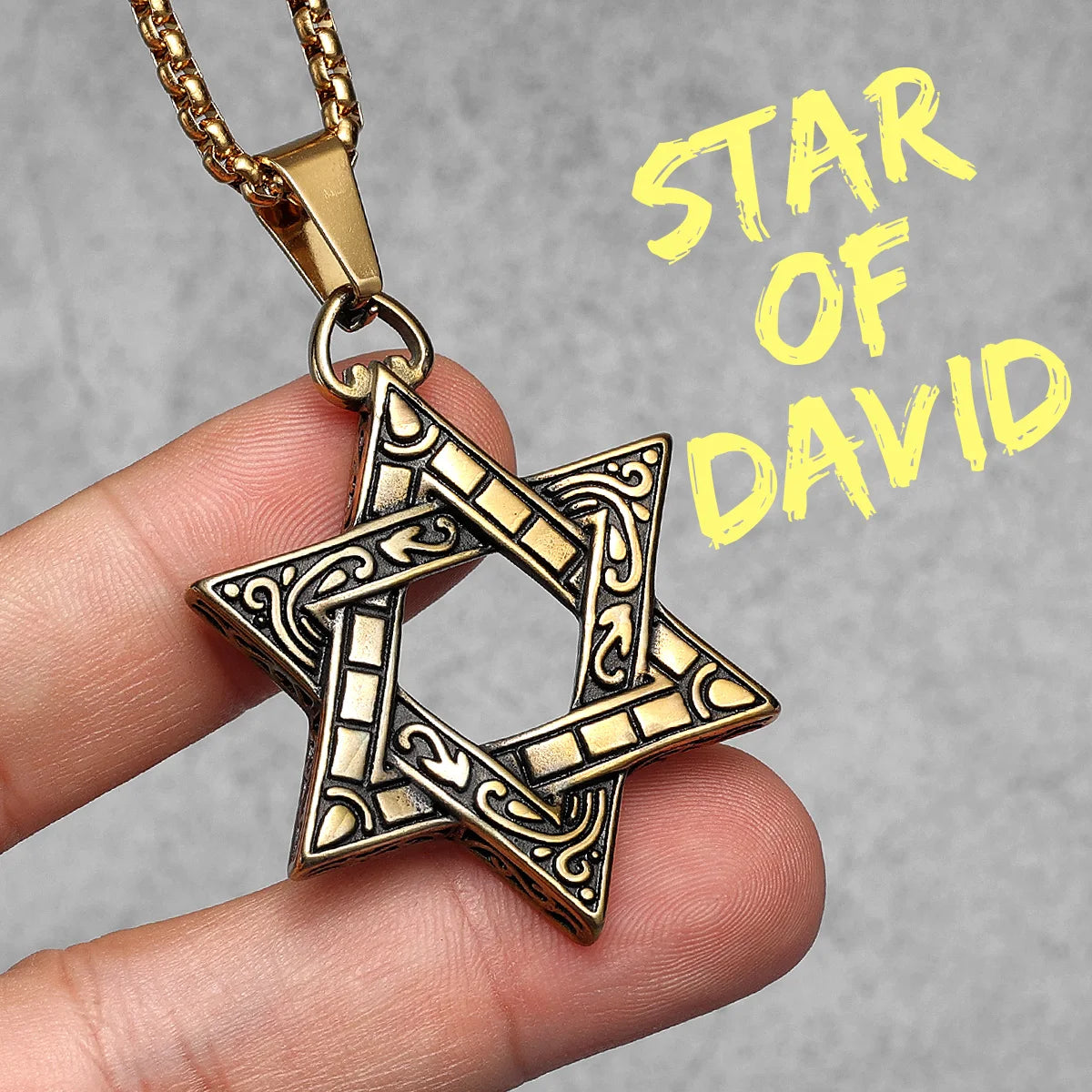 Star of David Pendant — Stainless Steel