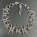Grunge Rivet Chain Necklace — Geometric Goth Charm