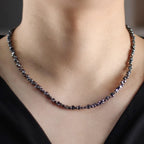 New Men Healing Necklace Irregular Hematite Stone Beads Energy Jewelry Short Collar Hiphop Neck Accessories Hombre