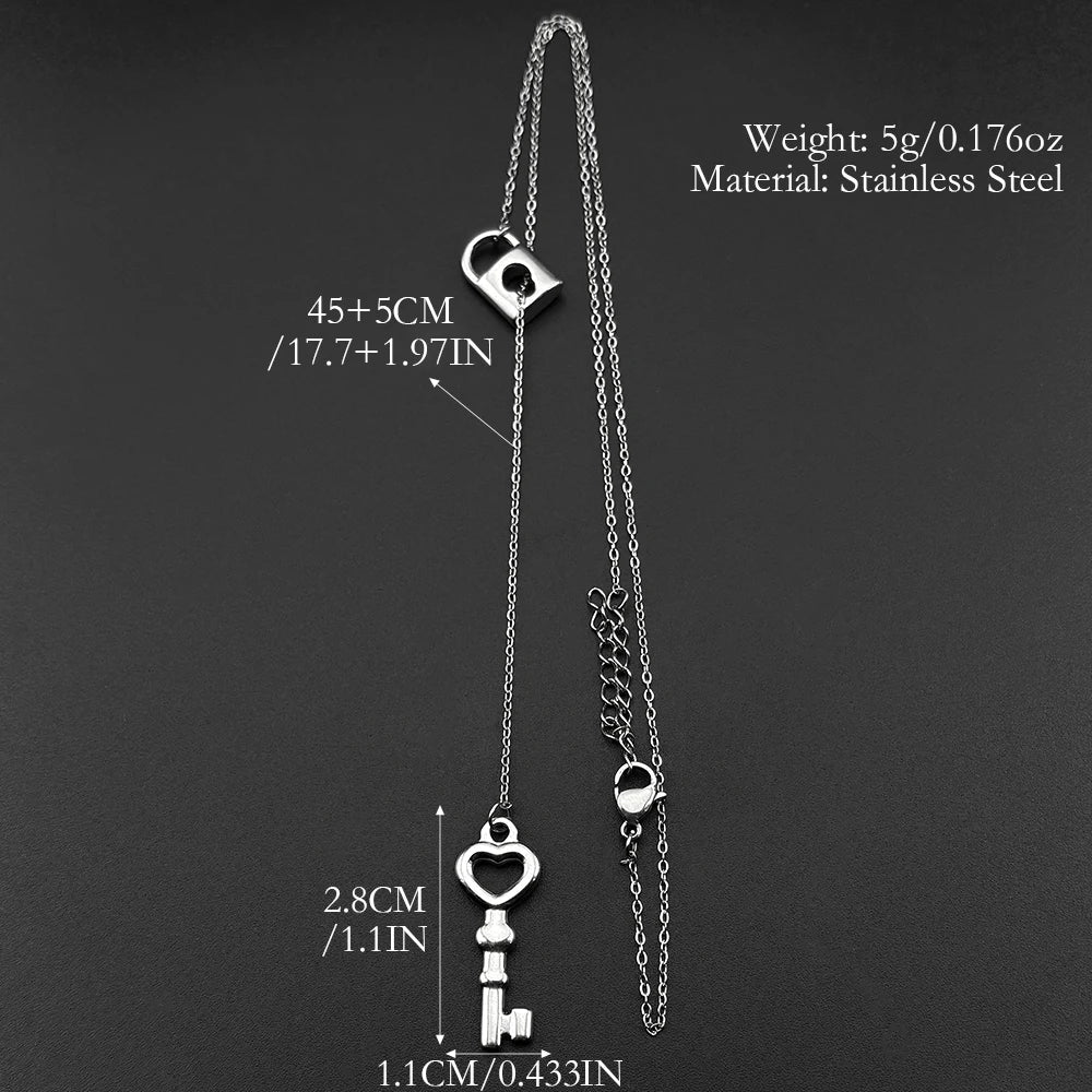 Heart Lock Pendant Necklace — Silver