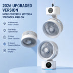 Portable Wall-Hanging Fan With Remote Control Smart Voice Rechargeable USB Household Electric Folding Fan Nightlight