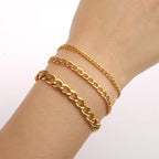 My Shape Fashion Cuban Chain Men Bracelet Stainless Steel 3/5/7/9mm Width Chain Bracelets Figaro Chain Boy Wrist Jewelry Couple
