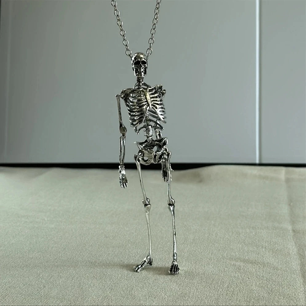 Oversized Skeleton Pendant Necklace — Statement