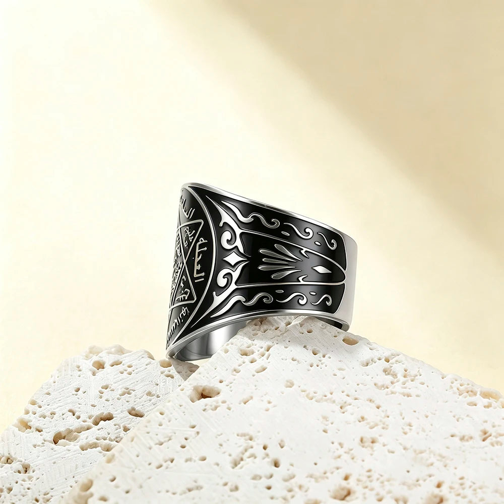 Seal of Solomon Amulet Ring — Stainless Steel