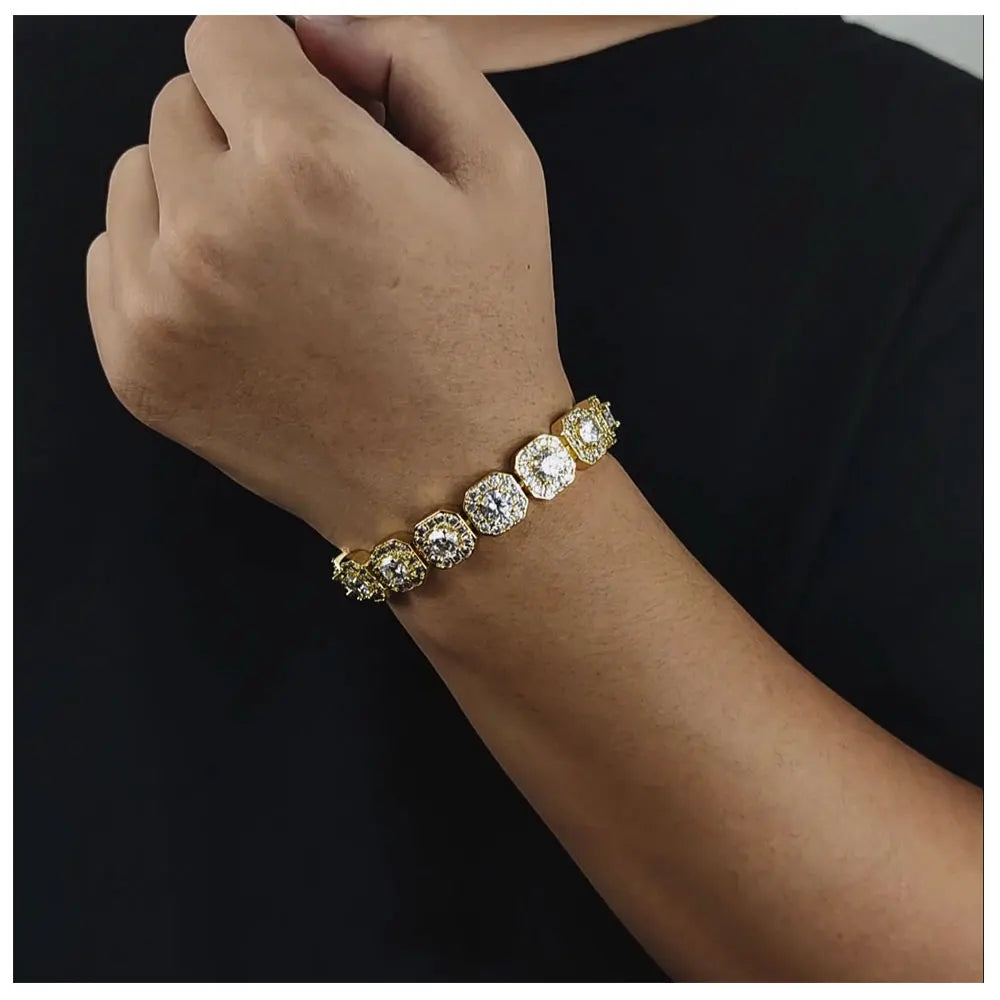 Iced Out Tennis Bracelet Stainless Steel 10/12MM