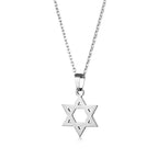 Minimalist Vintage Star of David Necklace Stainless Steel Jewish Symbols Necklace Men's Religious Amulets Jewelry Gifts