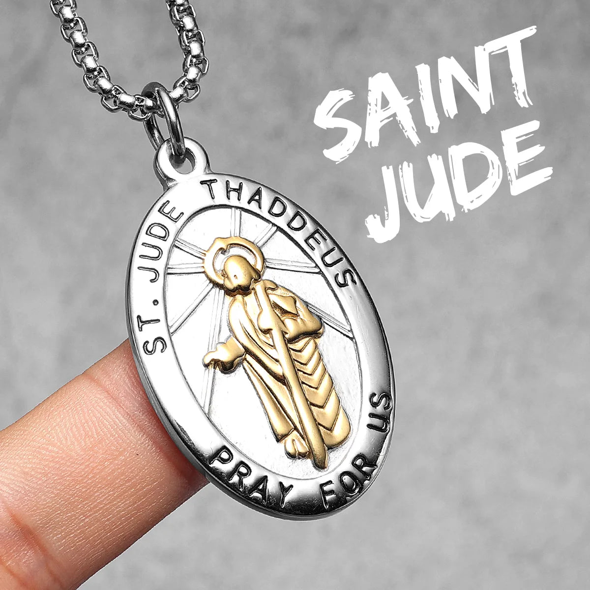 St. Jude Pendant Necklace Stainless Steel