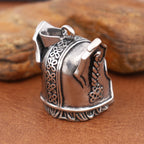 Vintage Design Viking Warrior Bell Pendant Motorcycle Wind Nordic Odin Guardian Bell Necklace Gift Jewelry Accessories