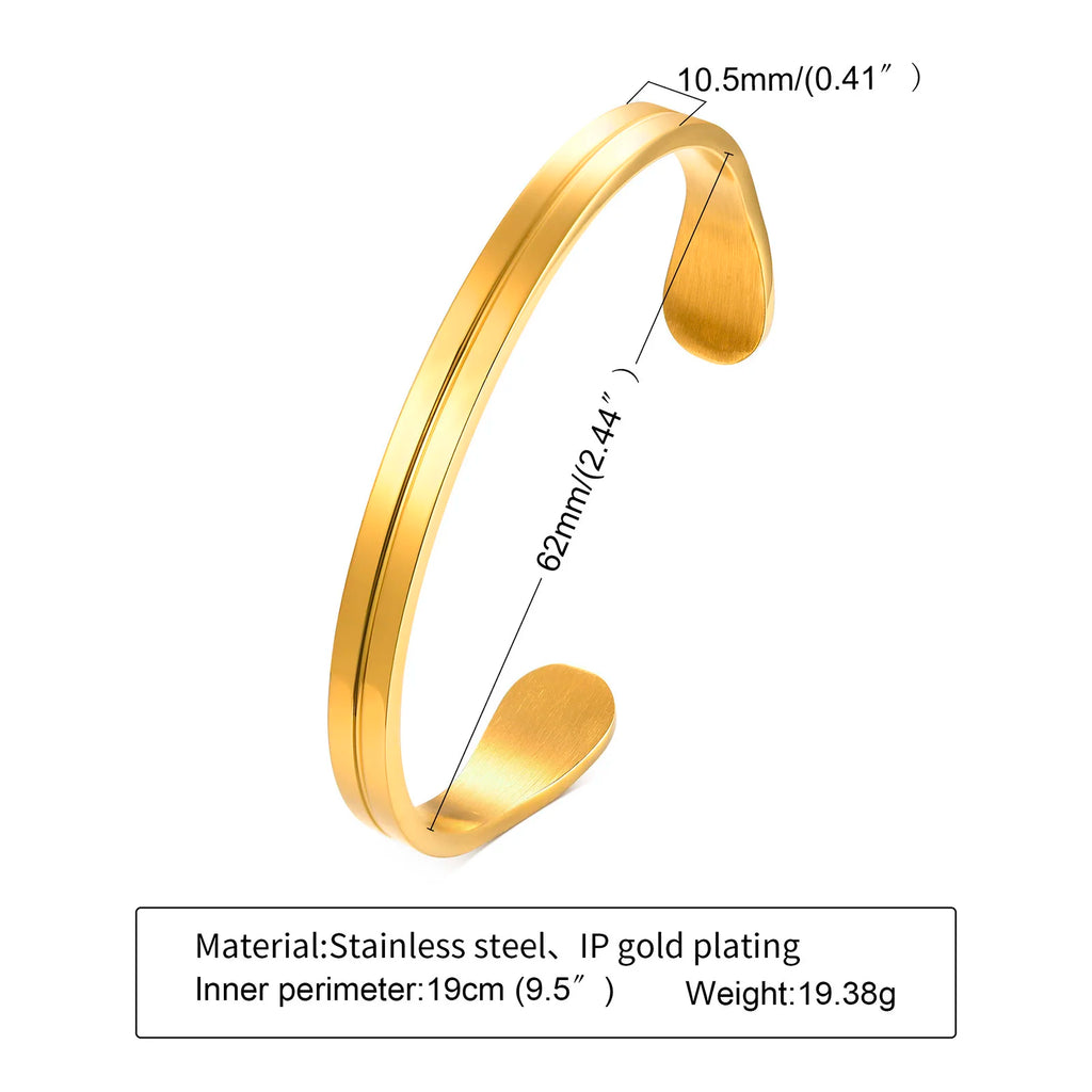 Silver Mobius Cuff Bangle Bracelet — Stainless Steel