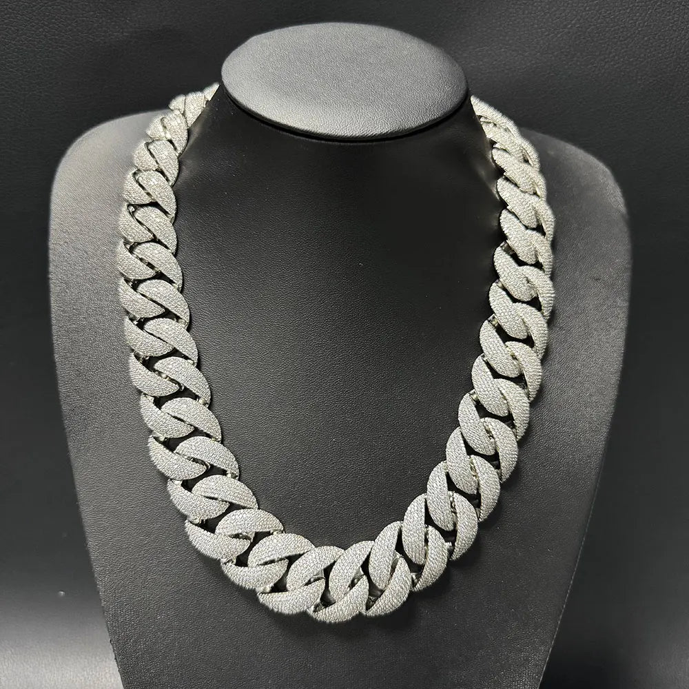 Nuoya Custom Flip Clasp Bubble Cuban Chain Iced Out Necklace Full Pave Cubic Zirconia Big Heavy Cuban Bracelet Men Gift
