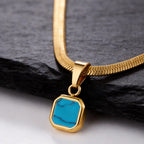 Stone Cuban Chain Pendant Necklace — SS