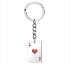 Lucky Spades Heart Ace Poker Card Keychain — Zinc Alloy