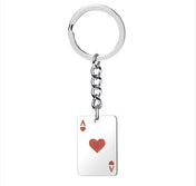 Lucky Spades Heart Ace Poker Card Keychain — Zinc Alloy