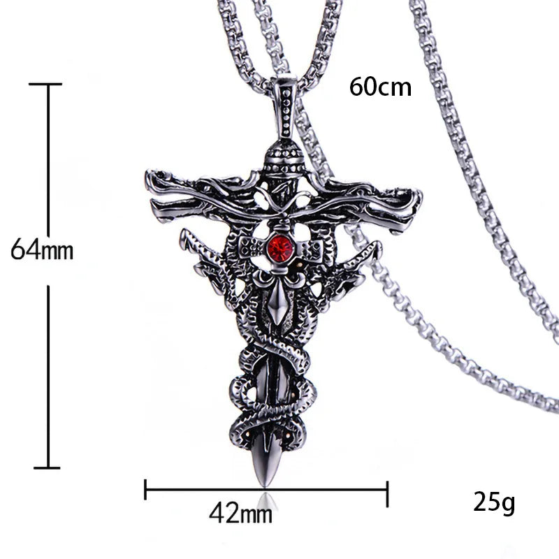 Stone Cross Pendant Necklace