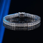 Luxury Solid Platinum PT950 Women's 0.4 karat Moissanite Diamond Emerald Bracelet Simple and Generous