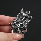 Owl Skull Pendant — Stainless Steel